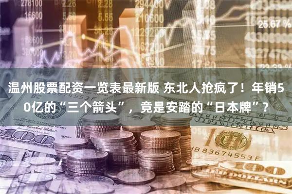 温州股票配资一览表最新版 东北人抢疯了！年销50亿的“三个箭头”，竟是安踏的“日本牌”？