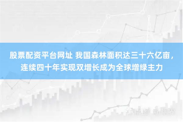 股票配资平台网址 我国森林面积达三十六亿亩，连续四十年实现双增长成为全球增绿主力